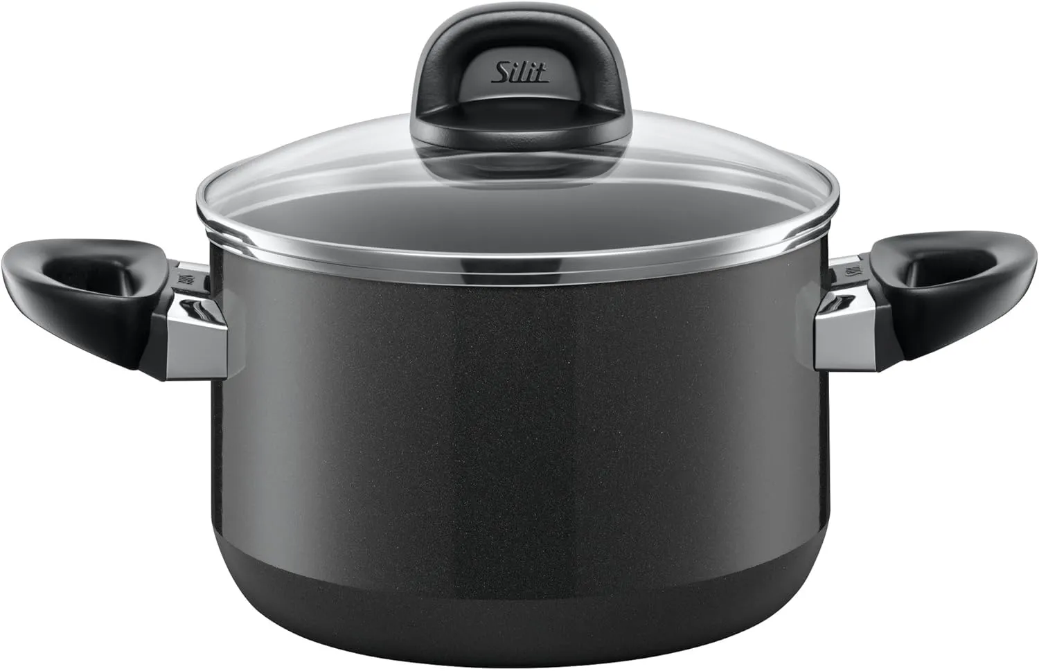 Silit "Piedra High Casserole with Lid, Black, 20 cm