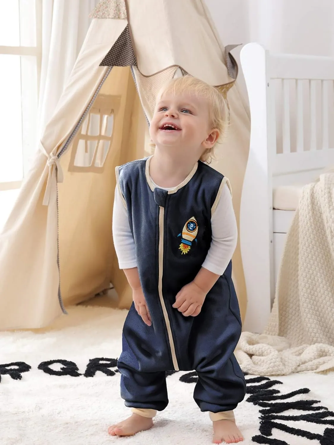 Sincere Baby Sleep Sack Spring Autumn Warm Infant Walking Sleeping Bag with Legs Wearable Blankets Pajamas 6M-4Years