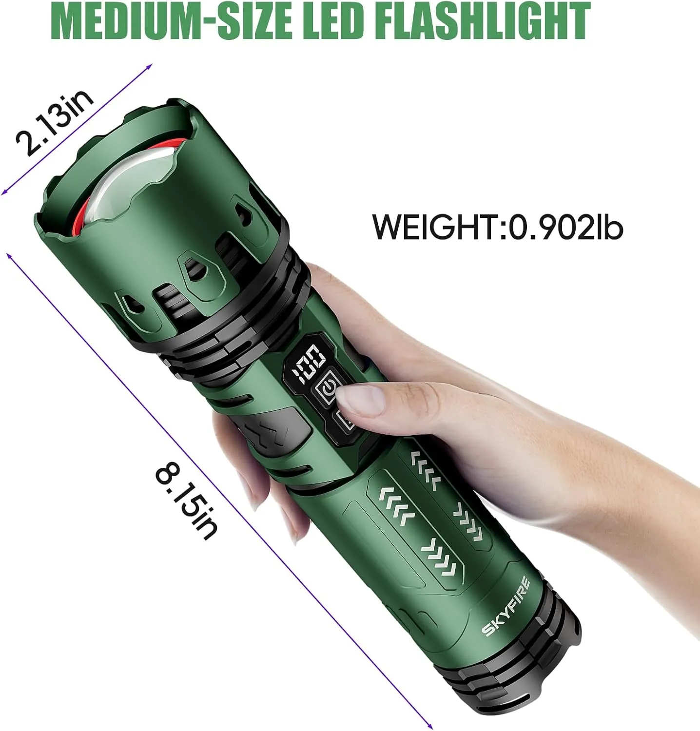 SKYFIRE Flashlights High Lumens, 5000LM Rechargeable Flashlights, Gifts for Men Dad Fathers Day, LED Flashlight with Camping Lights,Outdoor Super Bright Flashlight Handheld flashlights for Emergency