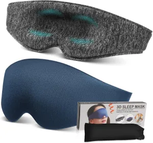 Sleep Eye Mask Light Blocking Sleep Mask for Full Coverage Breathable Material for Sleeping Bright Environments Includes Storage Bag