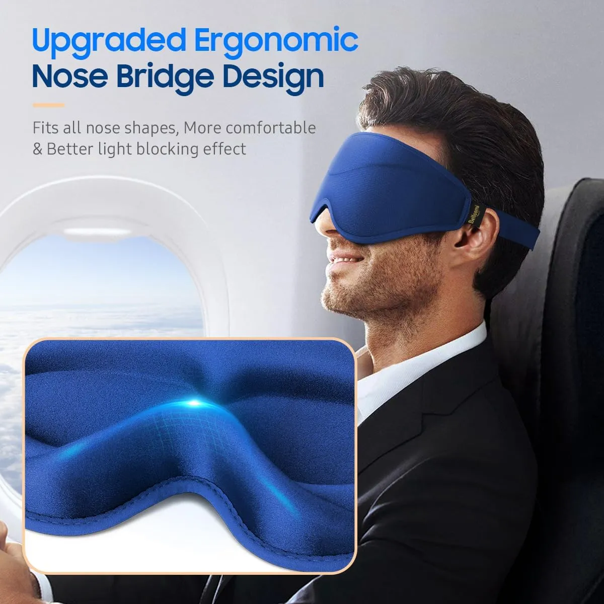 Sleep Mask, 2 Packs Premium Eye Mask for Sleeping, Total Blackout, Superior Soft Comfort, Upgraded 3D Ergonomic Designed Sleeping Mask for Home, Office, Travel, Meditation, Yoga, Blue & Pink