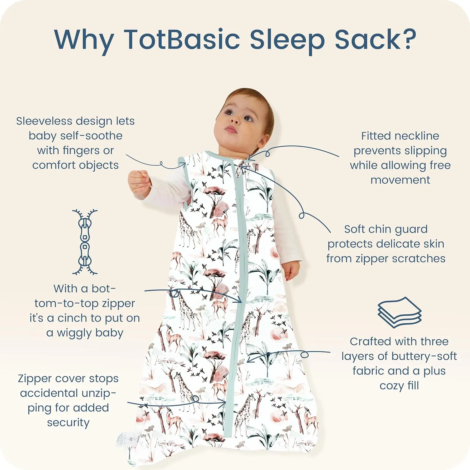 Sleep Sack 6-12-15 Months 2-Pack, 0.5 TOG Stretchy Summer Baby Wearable Blanket with 2-Way Safe Zippers, Cozy Soft Sleeveless Sleeping Bag for Babies