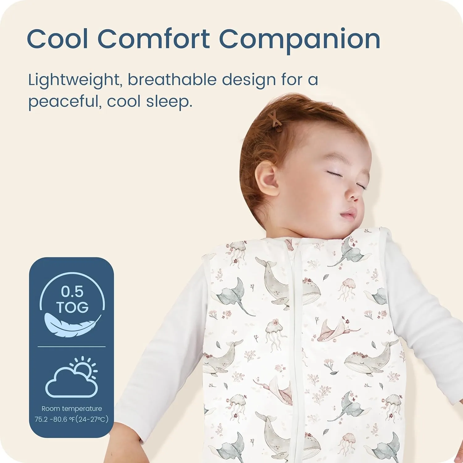 Sleep Sack 6-12-15 Months 2-Pack, 0.5 TOG Stretchy Summer Baby Wearable Blanket with 2-Way Safe Zippers, Cozy Soft Sleeveless Sleeping Bag for Babies