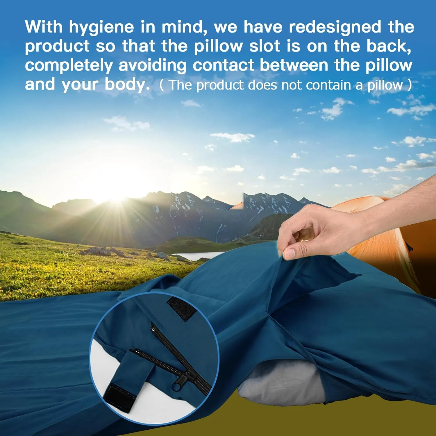 Sleeping Bag Liner, Travel Sheets & Adult Sleep Sack, Ultralight and Portable Summer Sleeping Bag - Ideal for Backpacking, Hotels and Hostels, Business Trips, Camping