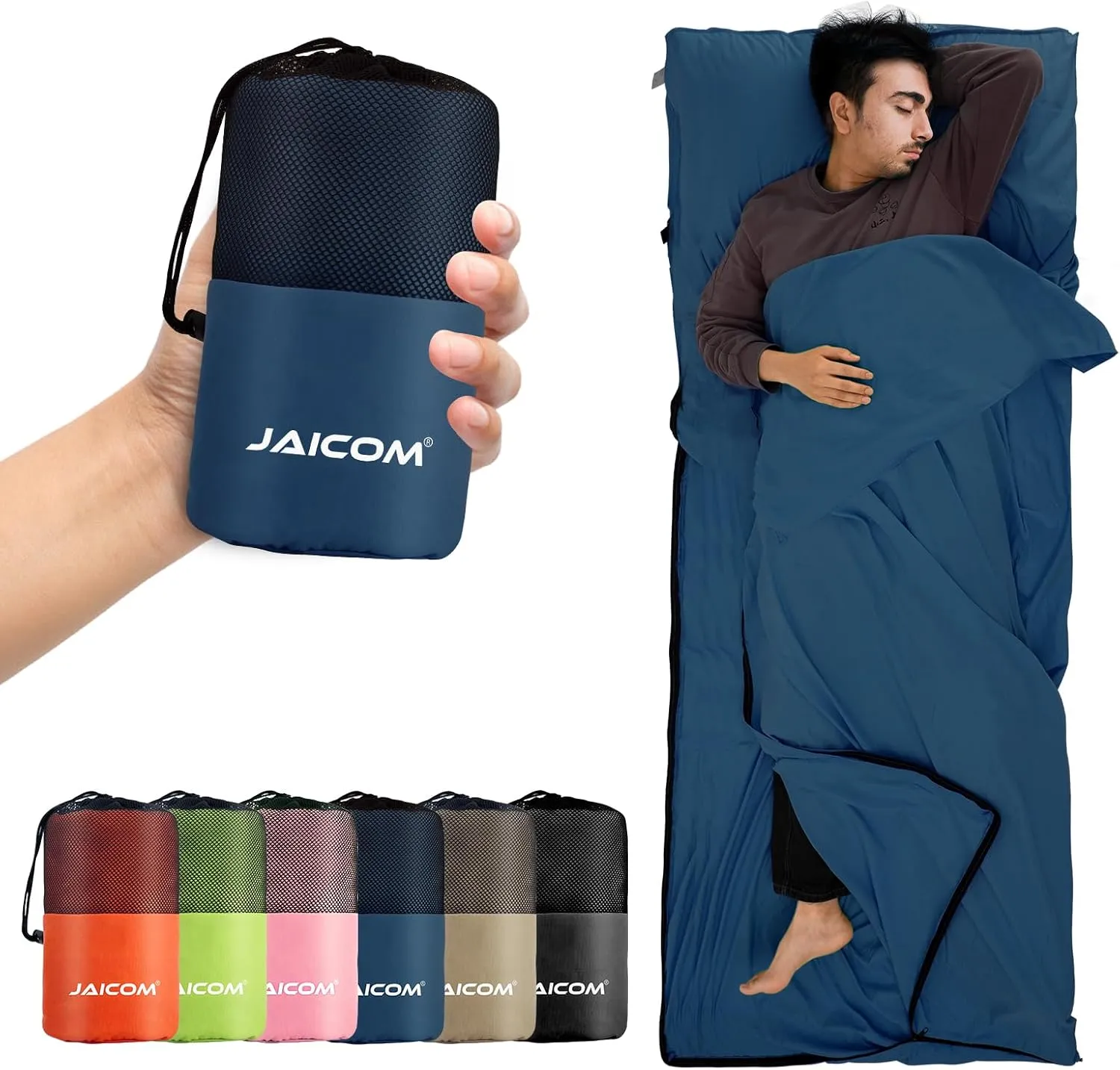 Sleeping Bag Liner, Travel Sheets & Adult Sleep Sack, Ultralight and Portable Summer Sleeping Bag - Ideal for Backpacking, Hotels and Hostels, Business Trips, Camping