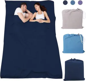 Sleeping Bag Liner,Lightweight Single/Double Sleep Sack,Camping & Travel Sheets for Adults,Premium Soft Hotel Sheet for Outdoor Traveling Hiking Hotel Picnics