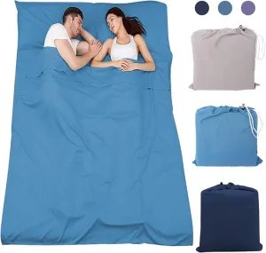 Sleeping Bag Liner,Lightweight Single/Double Sleep Sack,Camping & Travel Sheets for Adults,Premium Soft Hotel Sheet for Outdoor Traveling Hiking Hotel Picnics