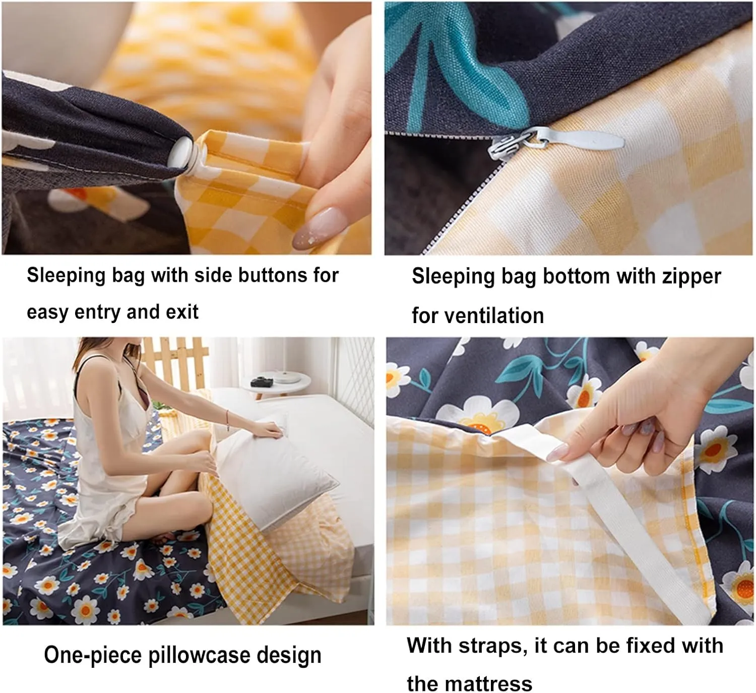 Sleeping Bag Liners Compact Cotton Sleeping Bag Liner, Outdoor Camping Travel Single Double Sleeping Bag, for Hotel Dustproof Sheets, Machine Washable (Size : 180x210cm/70.86x82.67in)