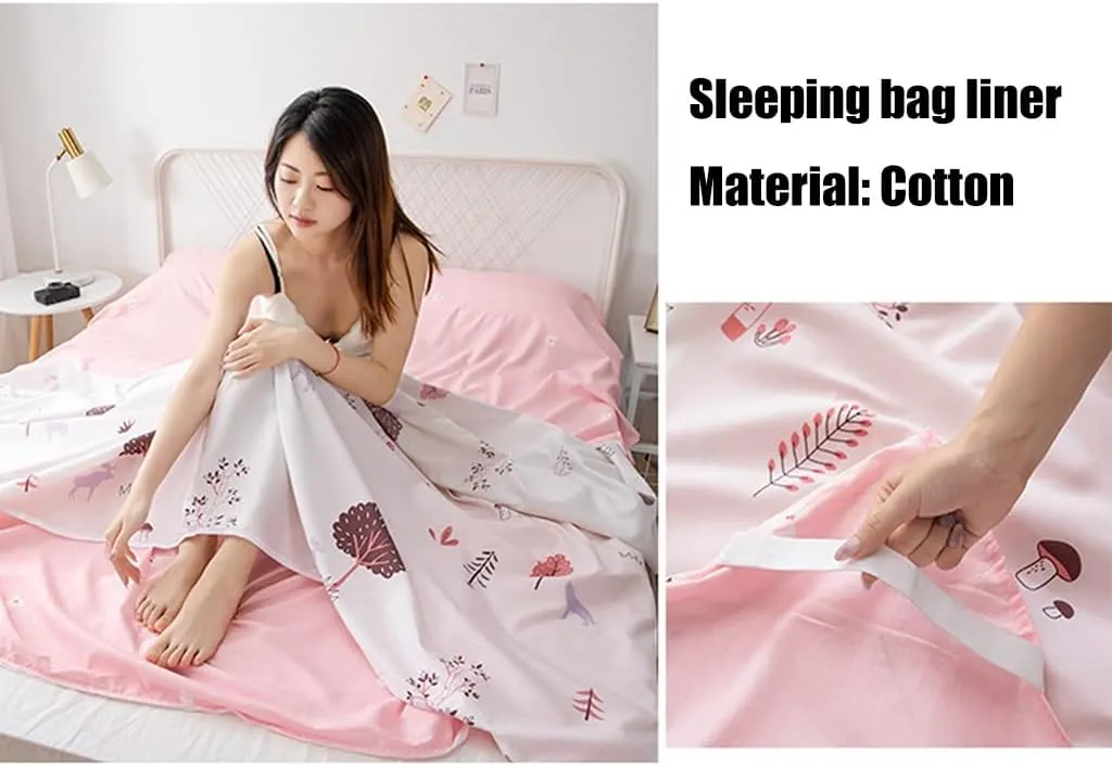 Sleeping Bag Liners Compact Cotton Sleeping Bag Liner, Outdoor Camping Travel Single Double Sleeping Bag, for Hotel Dustproof Sheets, Machine Washable (Size : 180x210cm/70.86x82.67in)