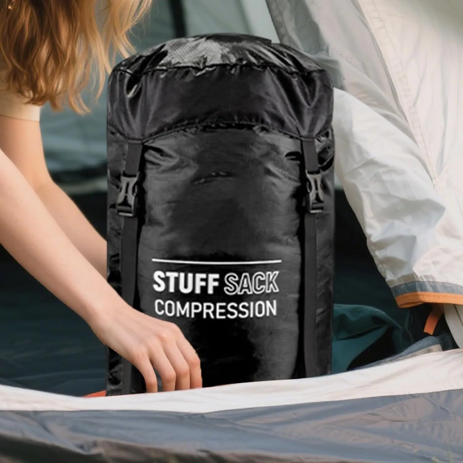Sleeping Bag Stuff Sack, Quick-Dry Stuff Sacks for Backpacking, Lightweight Breathable Reusable Outdoor Gear for Hiking Supplies Camping Travel