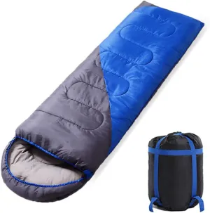 Sleeping Bags for Adults Rectangular, Envelope Warm Single 4 Seasons Sleeping Bag, Lightweight, Compact, for Camping, Indoor-Outdoor, 19075cm, with Compression Sack