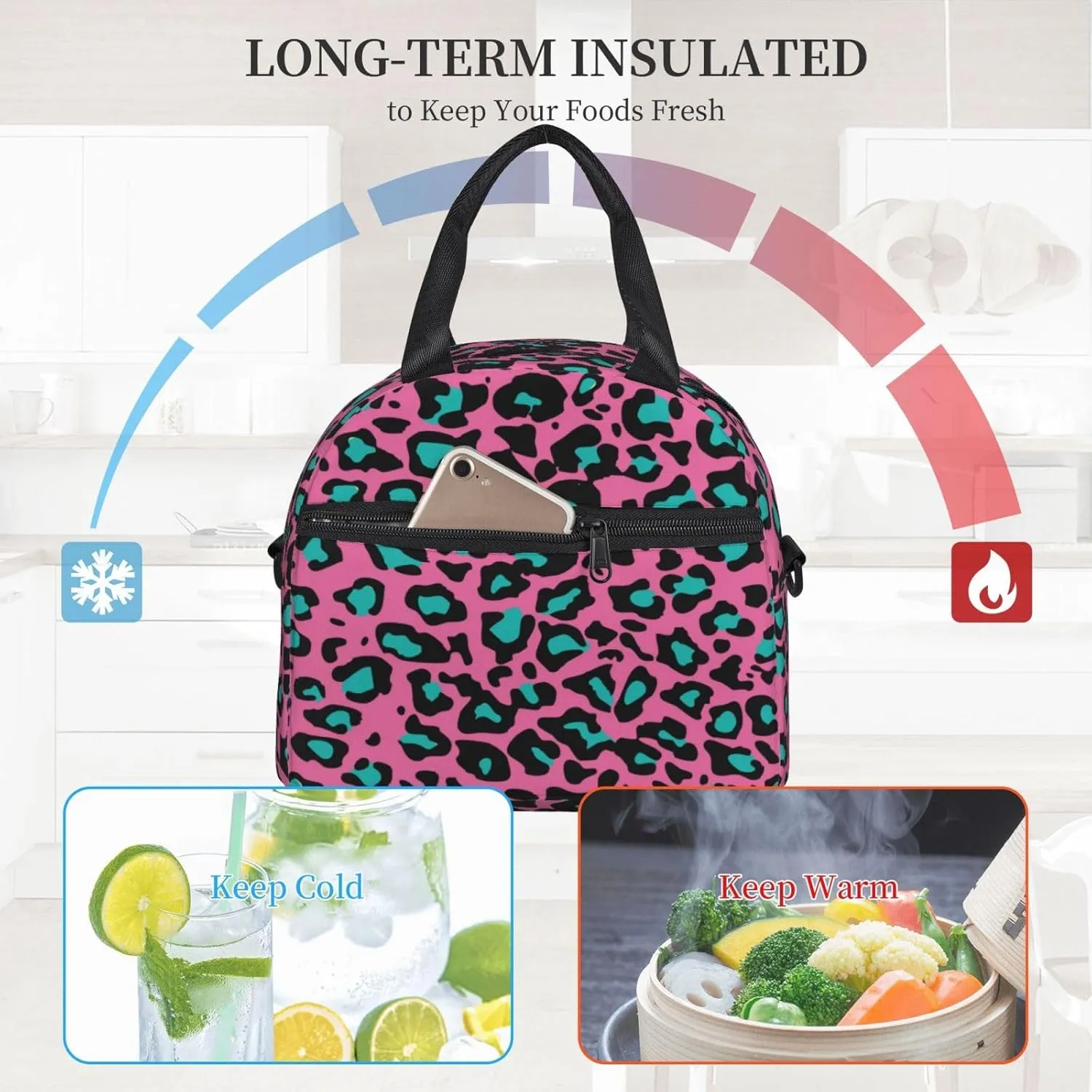 Sleeping Sloth,Insulated Reusable Lunch Bag with Adjustable Shoulder Strap for Adults,Arboreal Mammal Sleeping on Branch,Leakproof Office Picnic Hiking Beach Tote Bag,Brown,9x5x7.8in