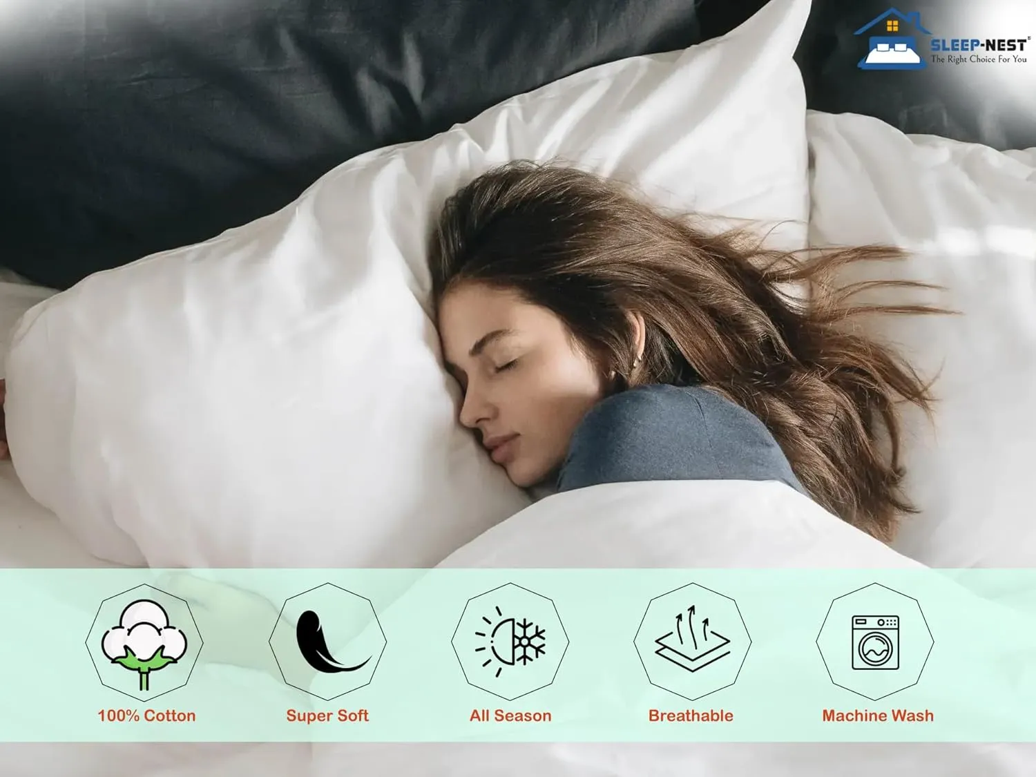 SLEEPNEST Duvet Cover Set Super King Size 108 x 98 inches, 3 Pieces All Season, Ultra Soft 100% Pure Cotton, Hotel Collection 600TC Duvet Cover Set with Zipper Closure - Breathable, White Stripe