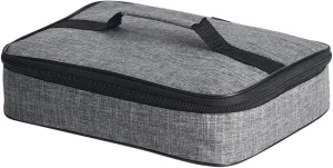 Small Insulated Lunch Bag Mini Lunch Box Portable Flat Lunch Pail Reusable Snack Bags with Handle,Cooler Lunch Bag for Men,Women Grey