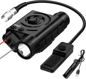 SMSlaser Upgraded Red/Green/Blue/Purple Laser Sight   Infrared(IR) Laser Beam   1200 Lumens Tactical Flashlight with Rechargeable Battery, Including Battery Charger and Remote Control Switch