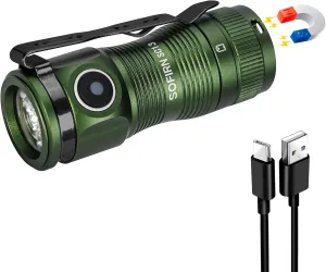 sofirn SC13 HCRI Small LED Flashlight Type-C Rechargeable, Bright Pocket Flashlight 1100 Lumens with 519A LED, 90 High CRI Mini Waterproof Light for Everyday Carry Camping Hiking Repairing