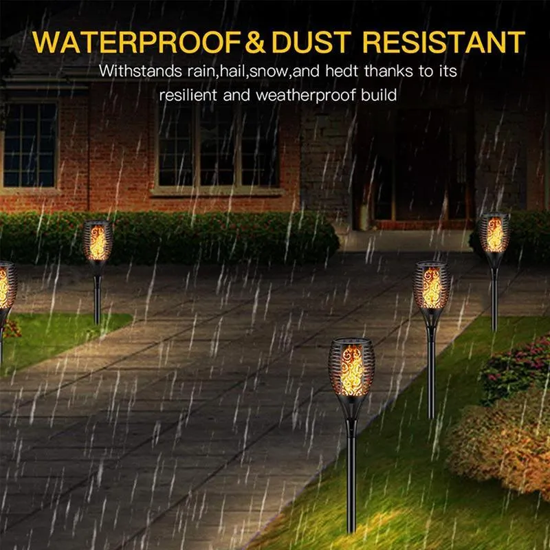 Solar Lights 96 LEDs Waterproof Flames Torch