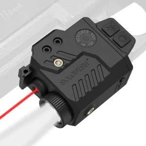 Solofish 800 Lumens Adjustable Pistol Light Laser Combo, Strobe Function Red Laser and Tactical Light Fits for Full Size Guns with Rail