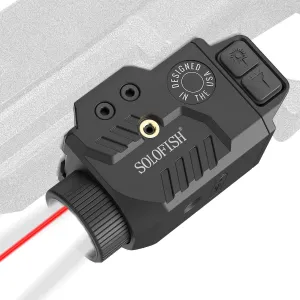 Solofish 800lm Adjustable Pistol Light Laser Combo Fits for Full & Compact Rail, Shockproof Red Laser Sight and Gun Light with Strobe Function, Rechargeable (Laser Output is <5mW, Class IIIA)