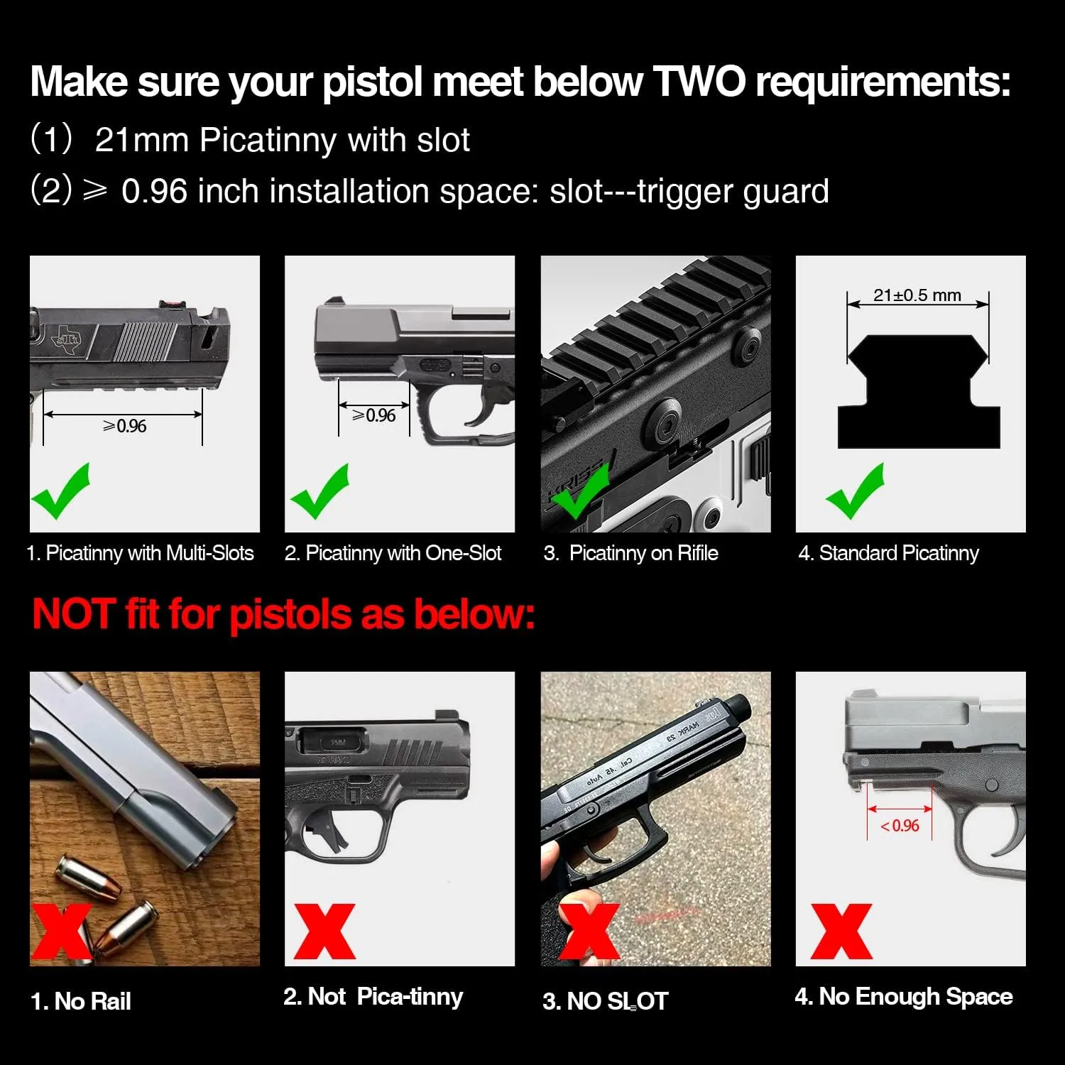 Solofish Aluminum 500lm Pistol Laser Light Combo Red Green Laser Beams for Guns with Tactical Strobe Handgun Lights Laser Sight Compatible with Glock