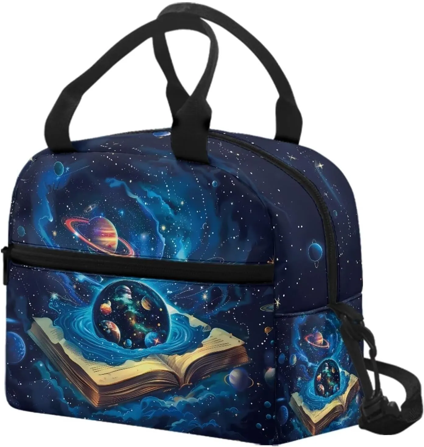 Space Planet Lunch Bag for Girls with Strap Adult Lunch Bags for Women Teeb Bento Lunch Box 6th Grade/7th Grade Insulated Large Cooler Tote Bags Thermal Food Handbags