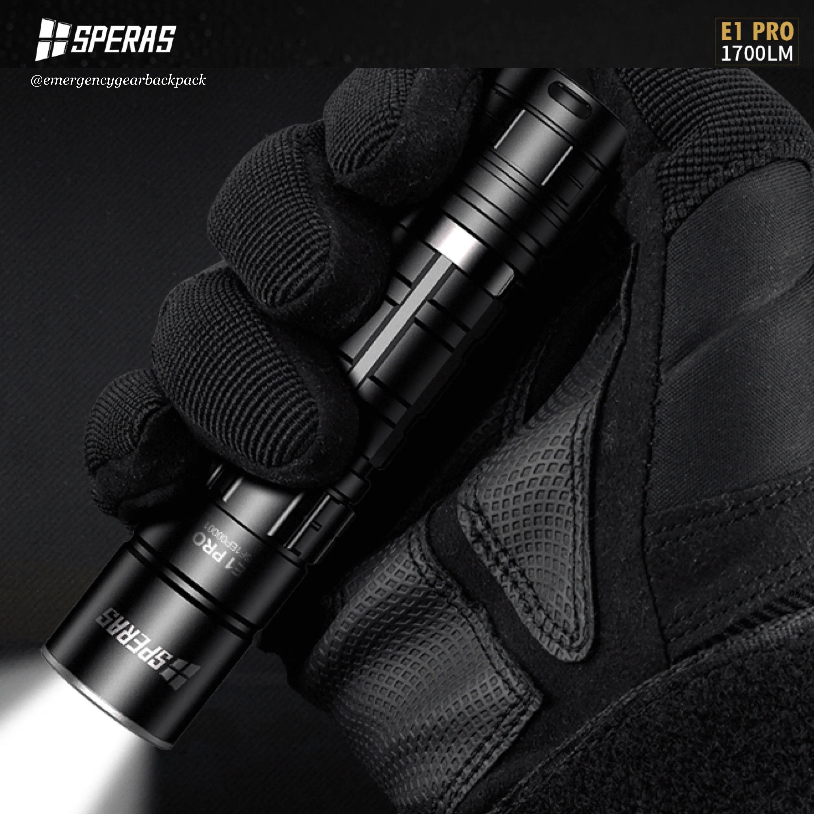 SPERAS E1 PRO 1700LMS 284M EDC Tactical Flashlight