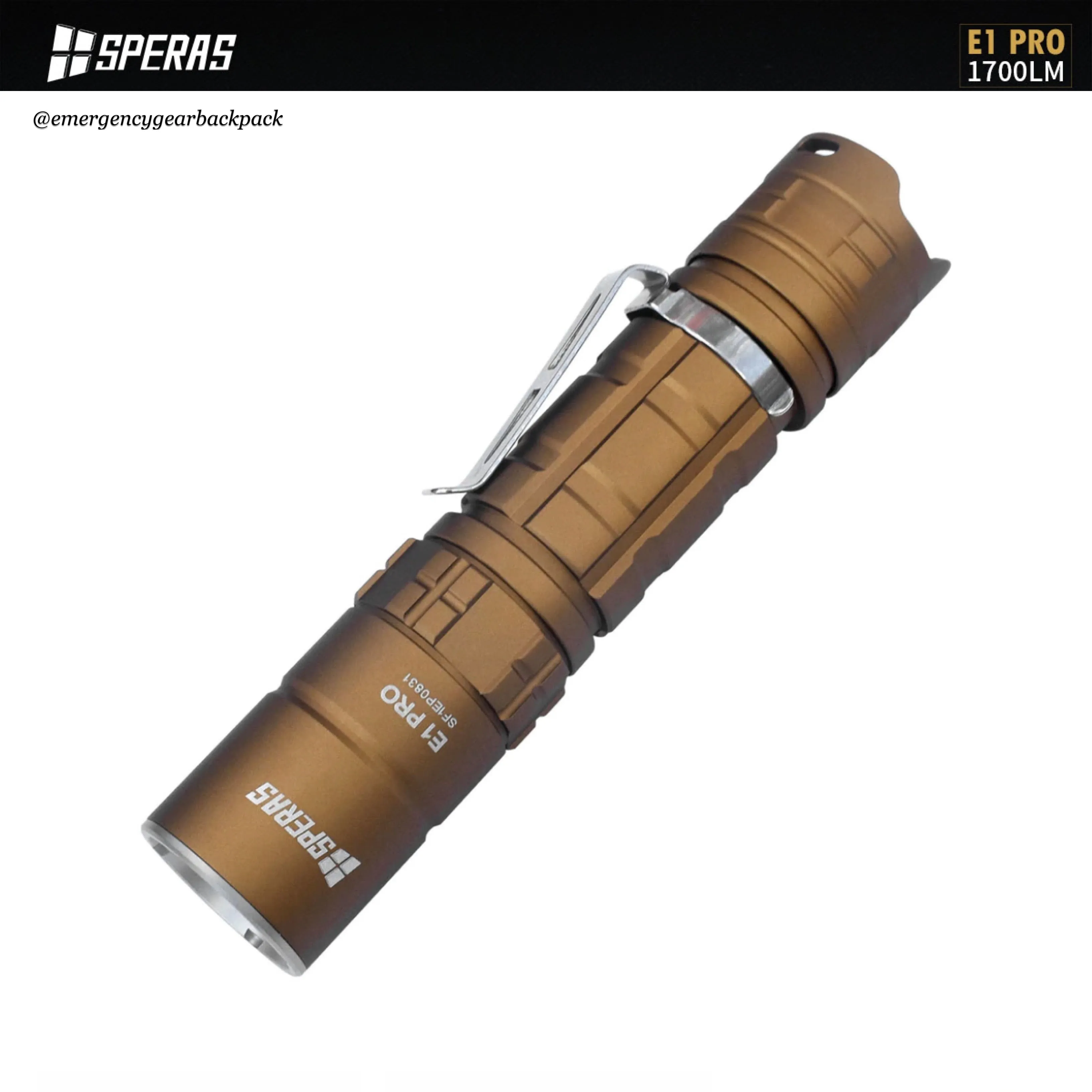 SPERAS E1 PRO 1700LMS 284M EDC Tactical Flashlight