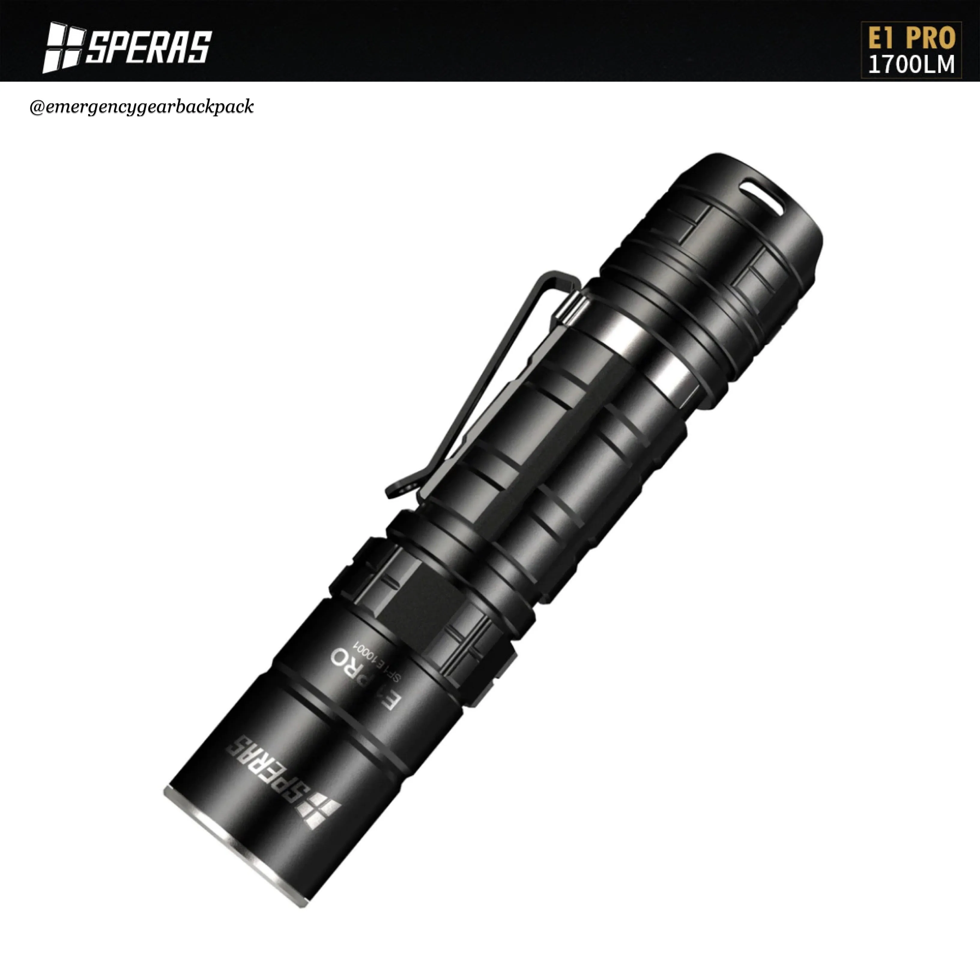 SPERAS E1 PRO 1700LMS 284M EDC Tactical Flashlight