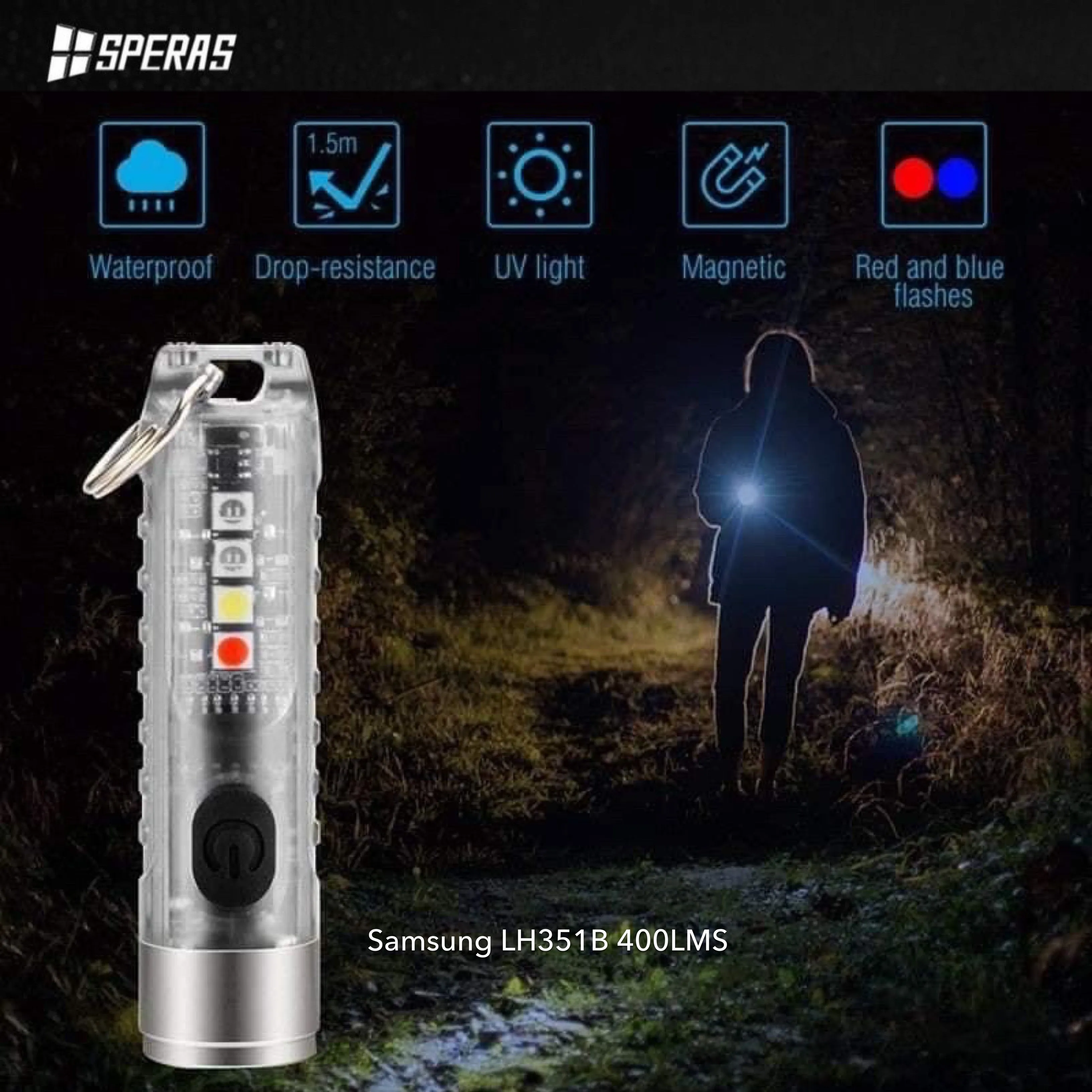 SPERAS S11 400LMS EDC Keychain Flashlight