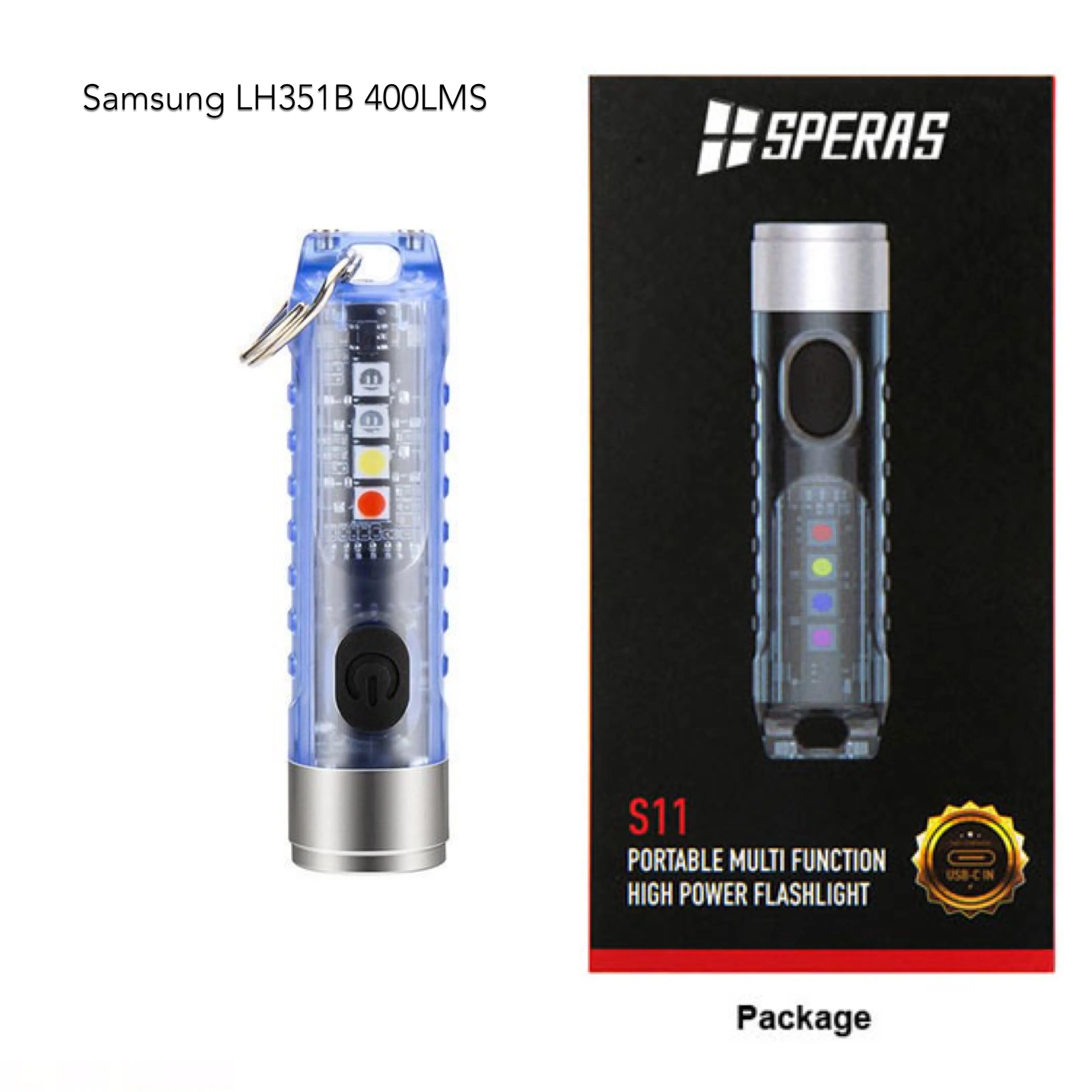 SPERAS S11 400LMS EDC Keychain Flashlight