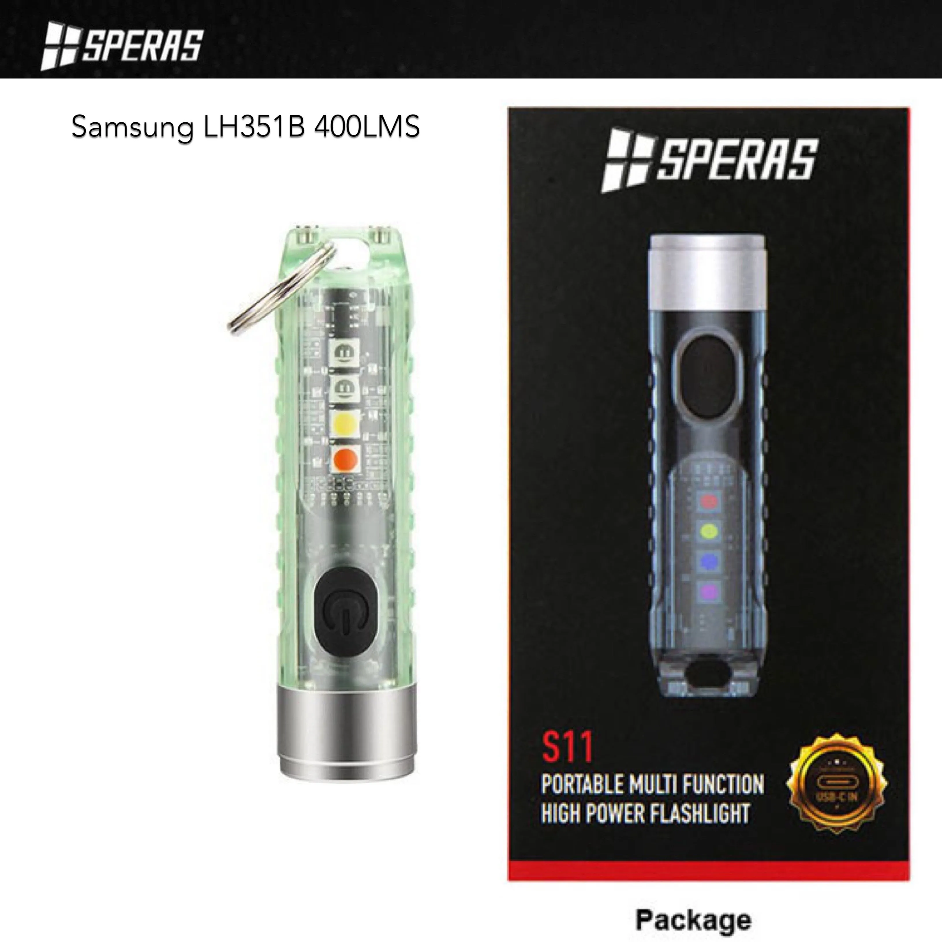 SPERAS S11 400LMS EDC Keychain Flashlight