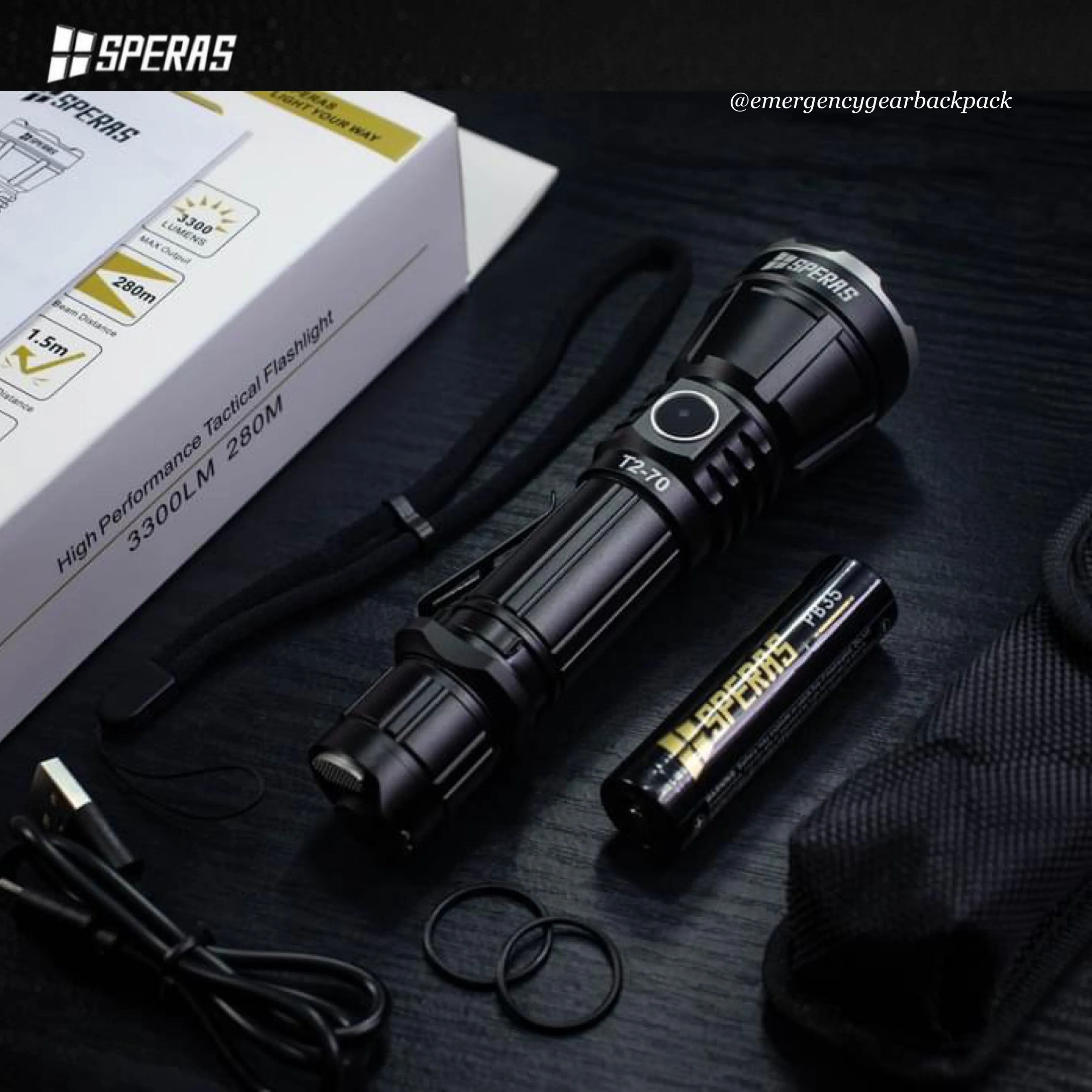 SPERAS T2-70 3300LMS 280M Tactical Flashlight
