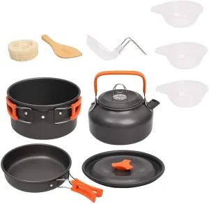 SRSDG CSCDD Aluminum Kitchen Set Camping Pot Kit Kettle Kettle Kettle Travel Mountaineering Picnic BBQ Cutlery Equipment