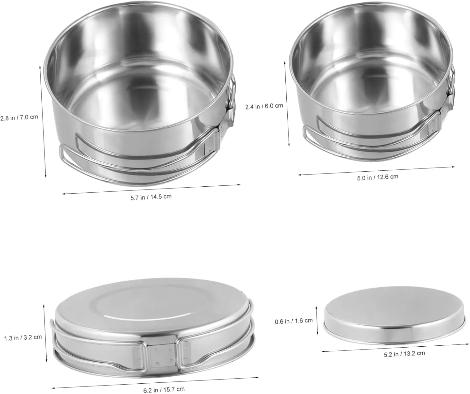 Stainless Steel Cooking Utensils Camping Pans Kit Outdoor Portable Camping Cooking Utensils Stackable