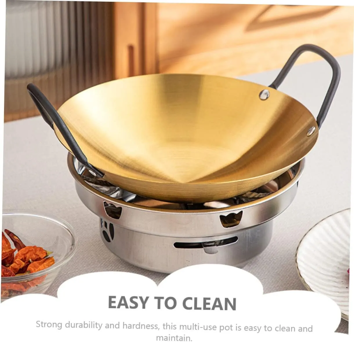 Stainless Steel Hot Pot Thickened Frying Pot for Household Cooking Multi-functional for Gas and Electric Stoves for Home Kitchen and Restaurant Use