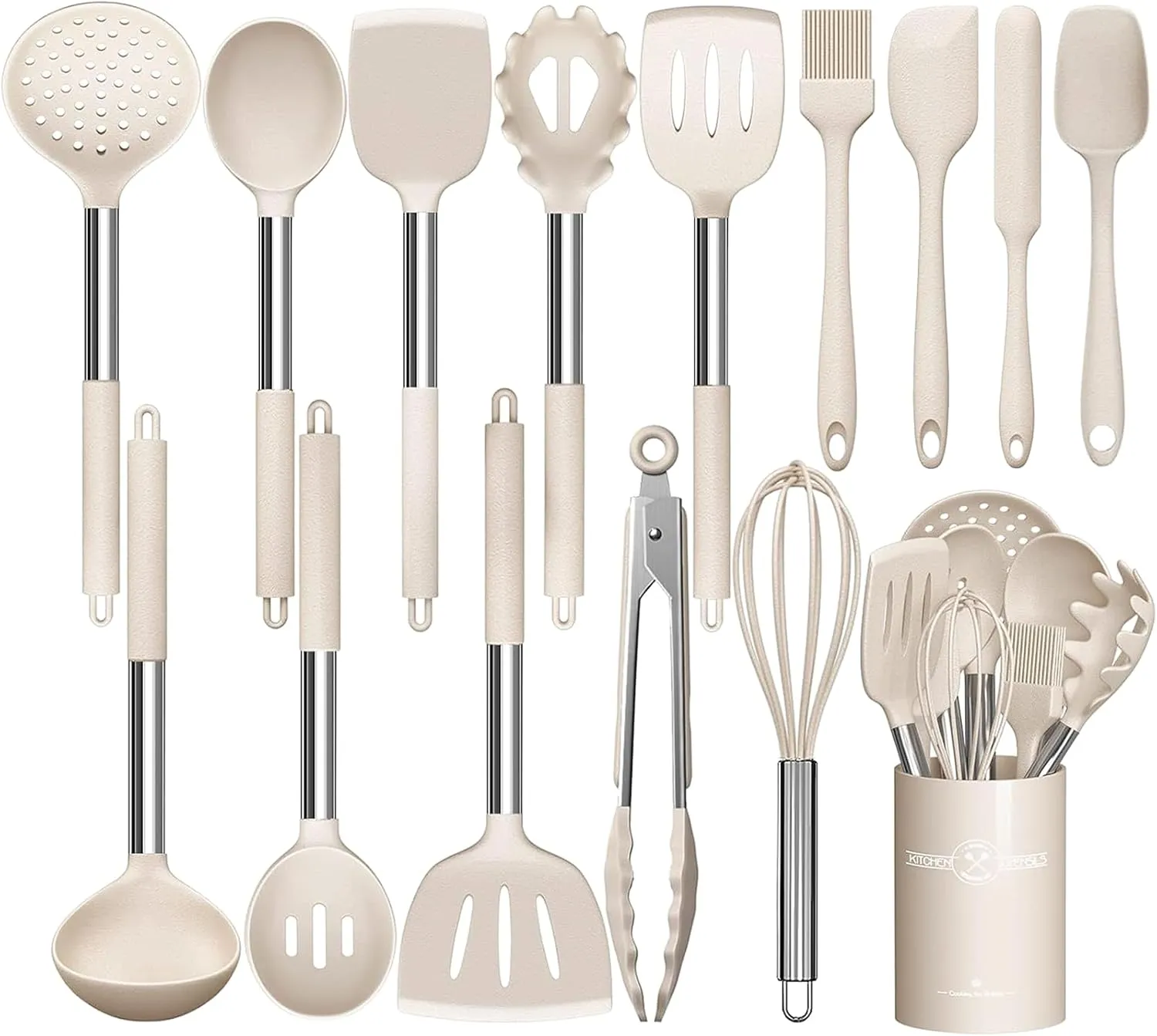 Stainless Steel Kitchen Cooking Utensil Set, Umite Chef 15 pcs Utensils - Nonstick Cookware Set Spatula -Kitchen Gadgets Tools Gift