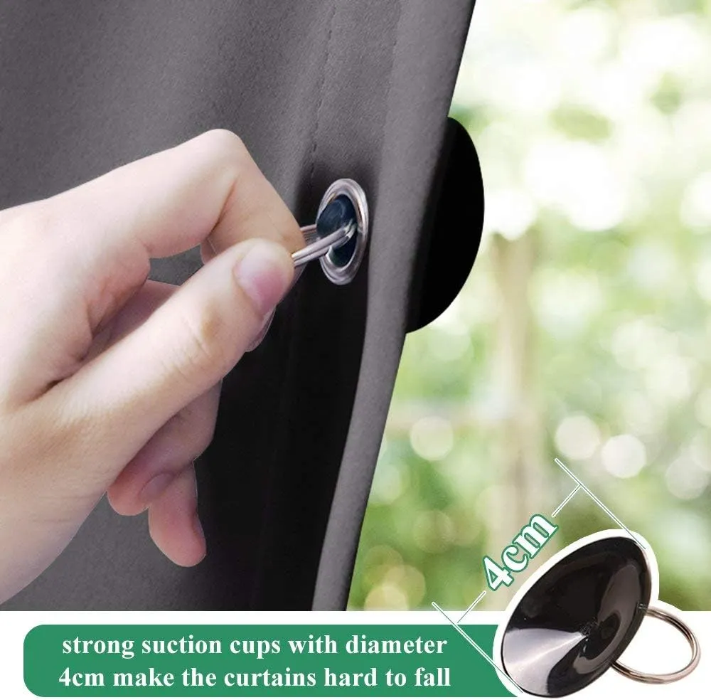 StangH Portable Blackout Curtains Blinds - Temporary Blackout Blinds Adjustable Shades Thermal Insulated Drapes with Suckers, Kids Bedroom or Travel Use, Grey, W51 x L78-inches, 1 Panel