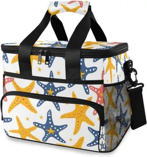 Starfish White Oecan Cooler Bag Insulated Cooler Soft Sided Cooler 24 Can Portable Picnic Bag Large Leakproof Lunch Bag Box for Beach Grocery Camping Travel Car Men Women