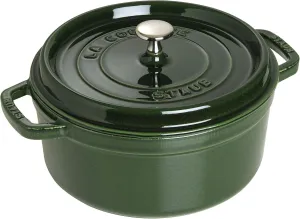 Staub Cast Iron 4-qt Round Cocotte - Basil, Made in France