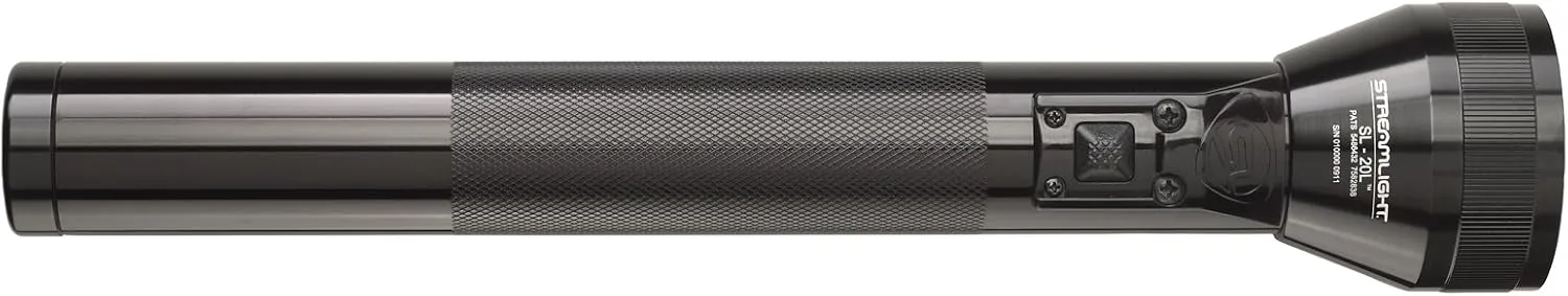 Streamlight 20703 SL-20L 450-Lumen Full Size Rechargeable LED Flashlight with 120-Volt AC/12-Volt DC Smart Charger, 2 Sleeves, Black