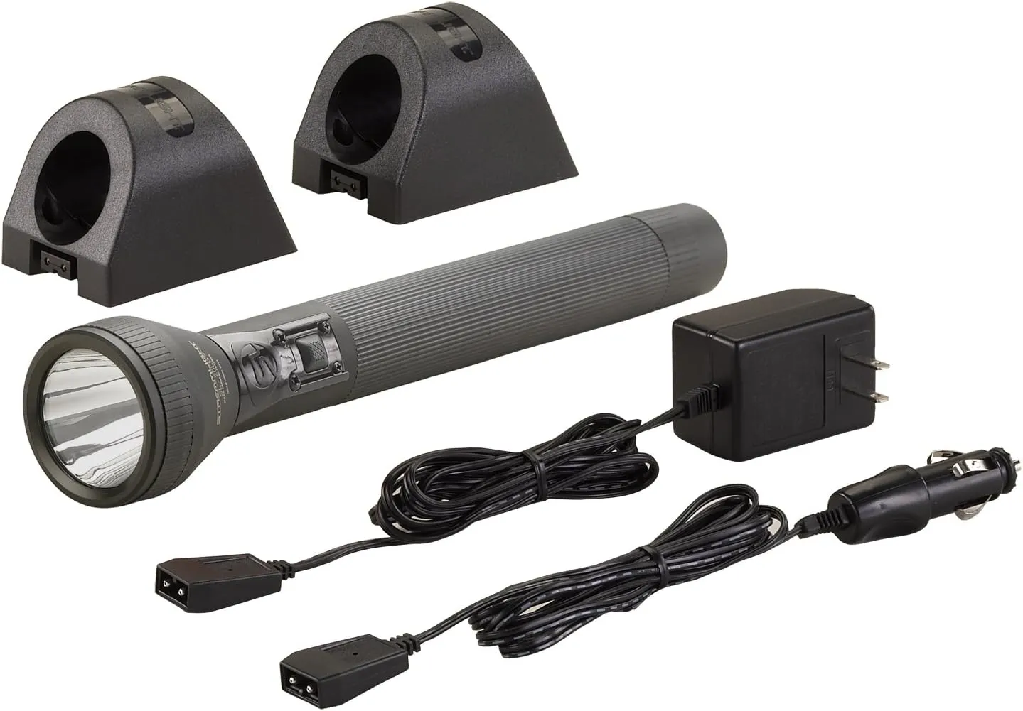 Streamlight 25303 SL-20LP 450-Lumen Full Size Rechargeable LED Flashlight with 120V/100V AC/12V DC Smart Charge – 2 Sleeves, Black, Orange