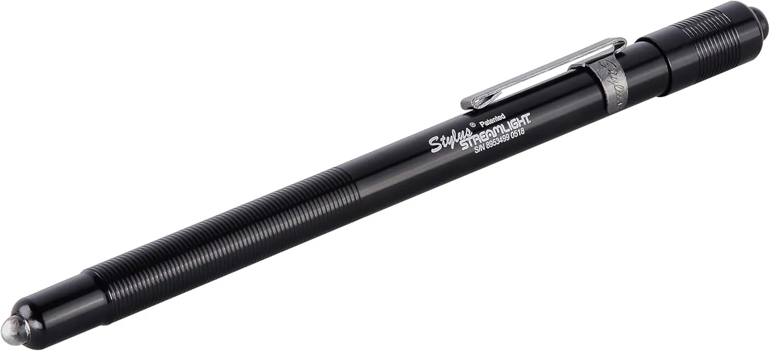 Streamlight 65018 Stylus 11-Lumen White LED Pen Light with 3 AAAA Alkaline Batteries, Black
