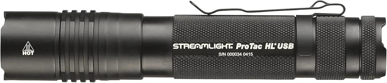 Streamlight 88052 ProTac HL USB 1000-Lumen Multi-Fuel USB Rechargeable Professional Tactical Flashlight with USB Cable, and Holster, Black, Box
