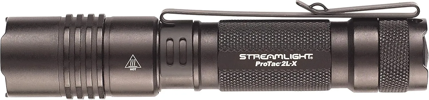 Streamlight 88063 ProTac 2L-X 500-Lumen EDC High Performance Multi-Fuel Tactical Flashlight, Includes CR123A Batteries, Holster, and Clip, Box, Black