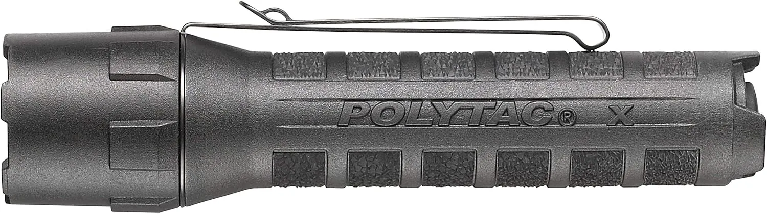 Streamlight 88610 PolyTac X USB 600-Lumen Multi-Fuel Professional Tactical Flashlight, Clear Retail Packaging, Black