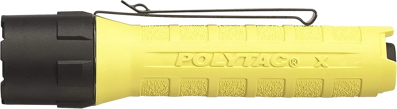 Streamlight PolyTac X, Multi-Fuel, Professional Tactical Flashlight, Yellow - 88614, Battery Powered, 600 Lumens, Rechargeable Option, Waterproof, Impact Resistant