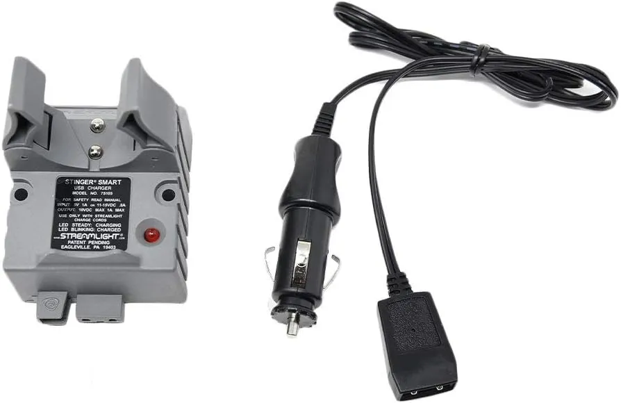 STREAMLIGHT Stinger Smart Charger Holder with 12V DC Car Charge Cord - Intended for Use with Stinger Series Flashlights