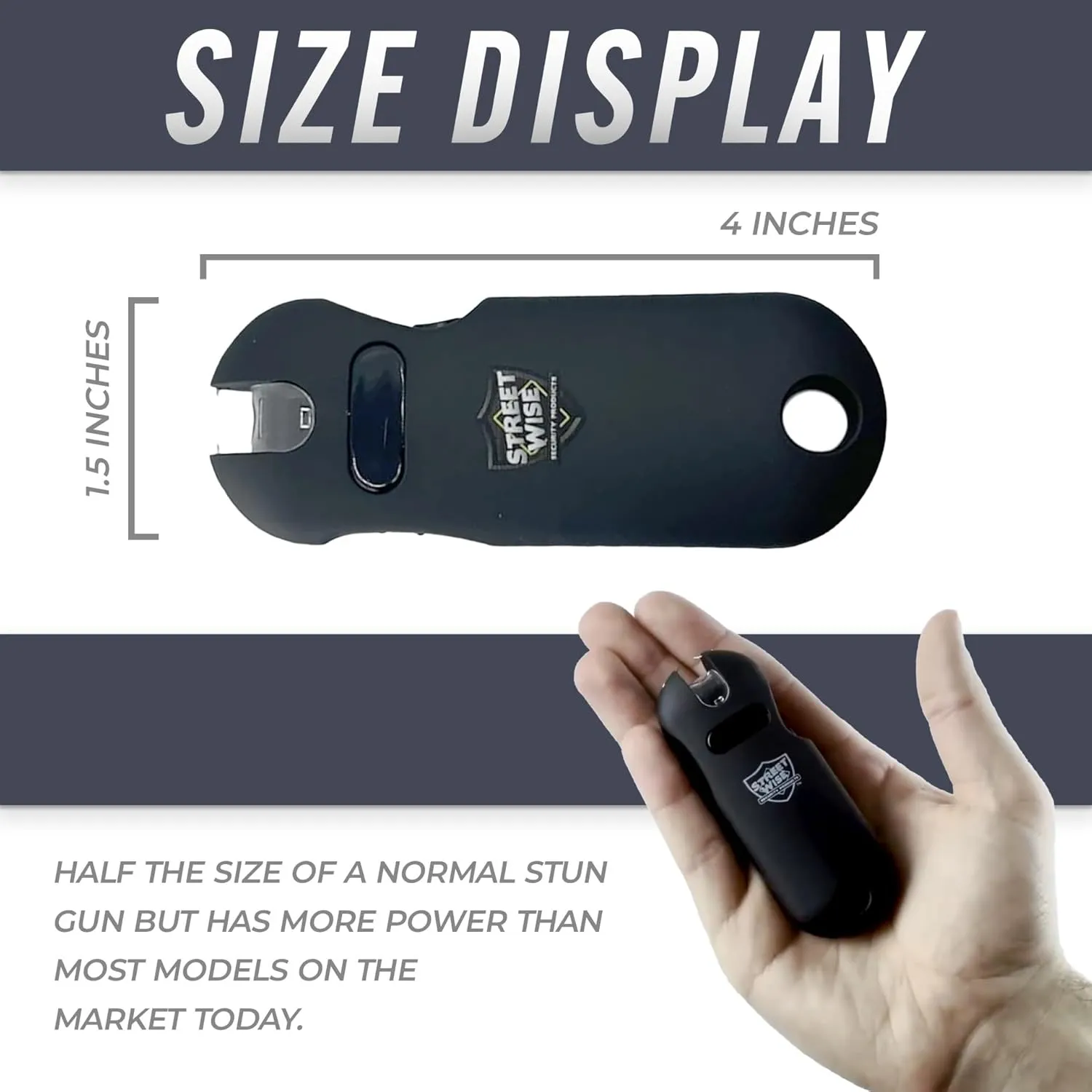 Streetwise Smart 24,000,000 Mini Stun Gun Keychain with Quick-Release, Rechargeable LED Flashlight – Self Defense Stun Gun for Women – Touch-Sensing Safety, Portable Personal Protection