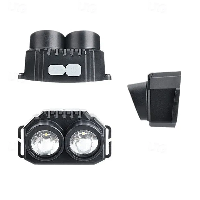 Strong Bald Double Lights Headlamp, Portable LED Head Lights White & Yellow LED for Outdoor Camping Adventures