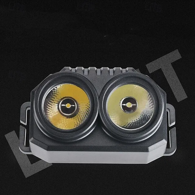 Strong Bald Double Lights Headlamp, Portable LED Head Lights White & Yellow LED for Outdoor Camping Adventures